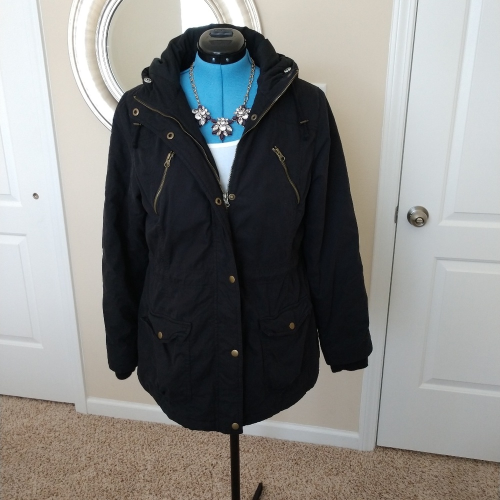 Merona Black Utility Jacket Size Large